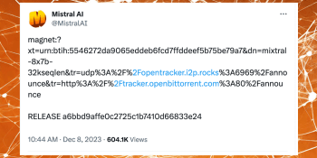 Mistral AI bucks release trend by dropping torrent link to new open source LLM